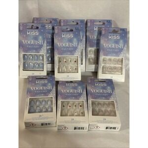 Kiss Voguish Fantasy Christmas Press On Nails Lot 9 Packs 252 Nails Short